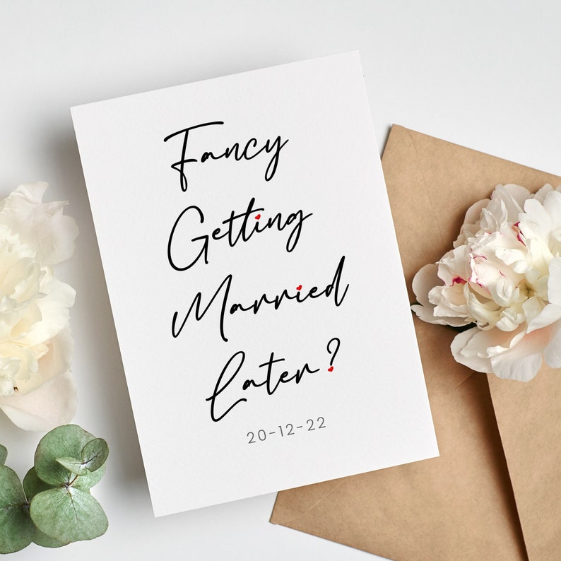 Fancy Casarse más tarde Tarjeta del día de la boda, Tarjeta de boda para la novia, tarjeta del día de la boda Tarjeta de boda personalizada Fancy Casarse más tarde imagen 3