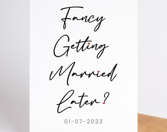 Fancy Casarse más tarde Tarjeta del día de la boda, Tarjeta de boda para la novia, tarjeta del día de la boda Tarjeta de boda personalizada Fancy Casarse más tarde