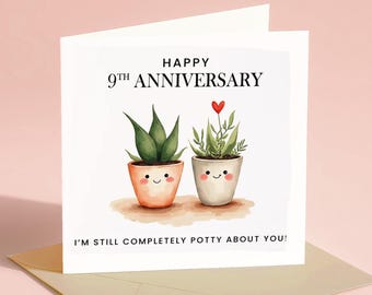 9 Year Anniversary Card For Husband, Wife 9th Anniversary Card, Happy 9th anniversary 9 year Card Funny Greeting Card wife husband