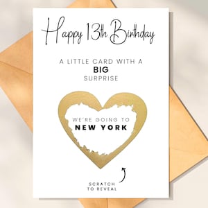 Carte surprise, 13e anniversaire - Billets de concert des fêtes, carte d'anniversaire à gratter et à révéler, carte personnalisée, à gratter et à voir