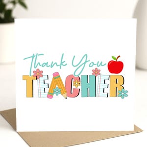 Carte de remerciement pour professeur Merci d'être un professeur merveilleux, carte de remerciement personnalisée pour professeur - Merci pour professeur