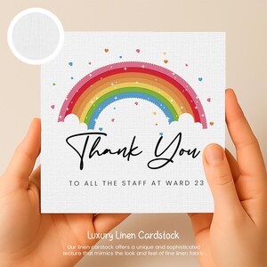 Gracias, planta del hospital, tarjeta de agradecimiento del hospital, tarjeta personalizada, médicos, tarjeta de agradecimiento del hospital para la planta del hospital, gracias al personal de la planta imagen 2