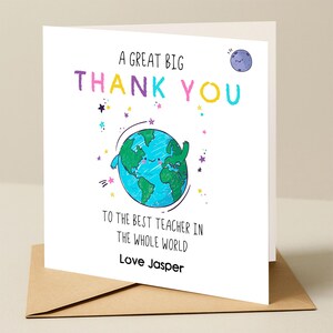 Un grand merci au meilleur professeur du monde entier, carte de remerciement personnalisée