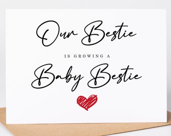 Our Bestie Is Pregnant Card, Amazing News On Your Pregnancy Card Pregnancy Card For Mummy To be Parents To Be Pregnancy Card Bestie New Baby