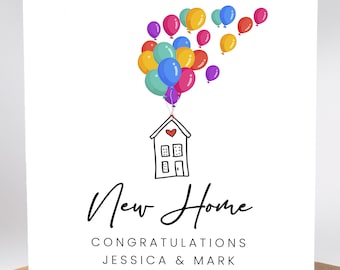 New Home Card, Personalised Congratulations On Your New Home Card, Happy First New Home Card, Moving Day Card, New House Card