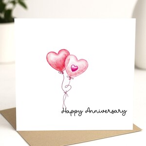 Carte d'anniversaire pour mari, carte d'anniversaire de femme, joyeux anniversaire carte de voeux simple ballon coeur rouge anniversaire pour femme mari