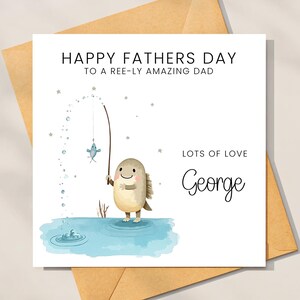 Carte de fête des pères, souvenir fête des pères pour les papas, carte de fête des pères de bébé, enfants en bas âge, carte de pêche heureuse fête des pères Ree-ly Amazing Dad
