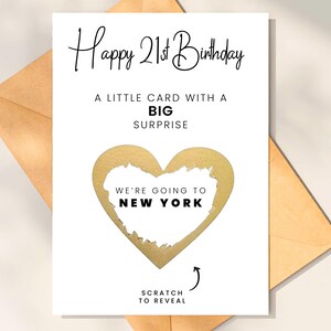 Révéler la carte surprise, 21e anniversaire - Révéler des billets de concert des fêtes, carte d'anniversaire à gratter et à révéler, carte personnalisée, à gratter et à voir