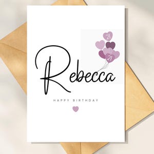 Carte personnalisée 21e anniversaire pour elle, carte joyeux 30e anniversaire, carte 21e anniversaire fille, cadeau 21e anniversaire pour soeur, ami