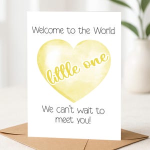 Nouvelle carte personnalisée de bienvenue dans le monde, jolie carte de bébé, jolie carte de voeux pour bébé, bébé fille