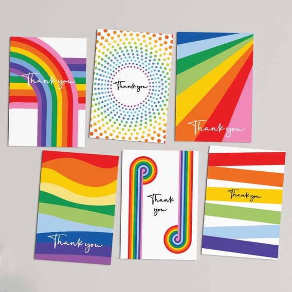 Thank you cards multipack with envelopes 6/12/24/48 Teacher Thank You Cards - Rainbow Thank You Cards, Thank You Gift Cards
