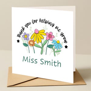 Carte de remerciement pour professeur Merci d'être un professeur merveilleux, carte de remerciement personnalisée pour professeur - Merci pour professeur