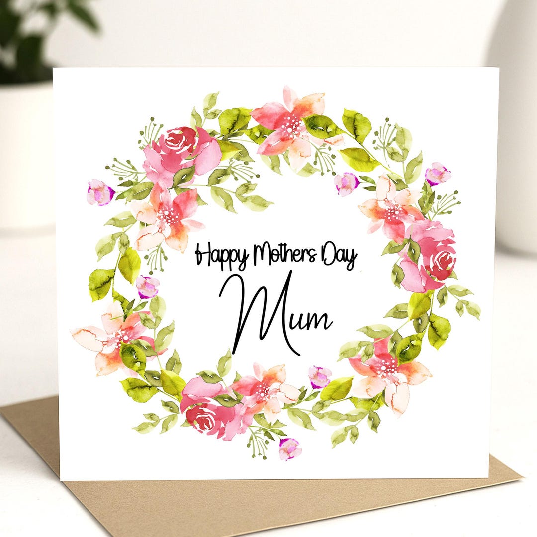 Mothers Day Card Floral Mothers Day / Card for Mum / Card for Mother ...