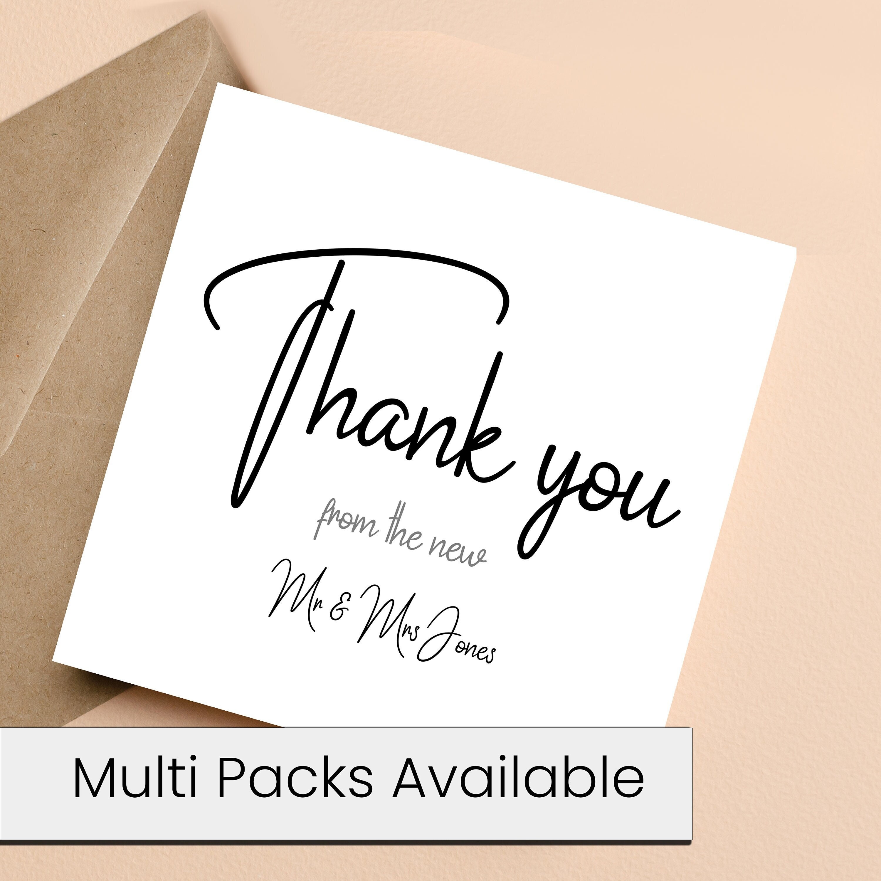 Thank You Cards Set of 4 Mini Thank You Cards and Envelopes Mini Cards and  Envelopes Thank You Multipack Blank Inside 