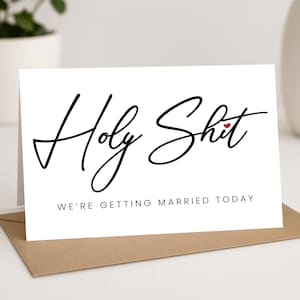Carte du jour du mariage, merde, nous nous marierons aujourd'hui Carte de mariage, carte pour le marié, pour mon mari, pour ma femme, pour mon fiancé, le jour du mariage