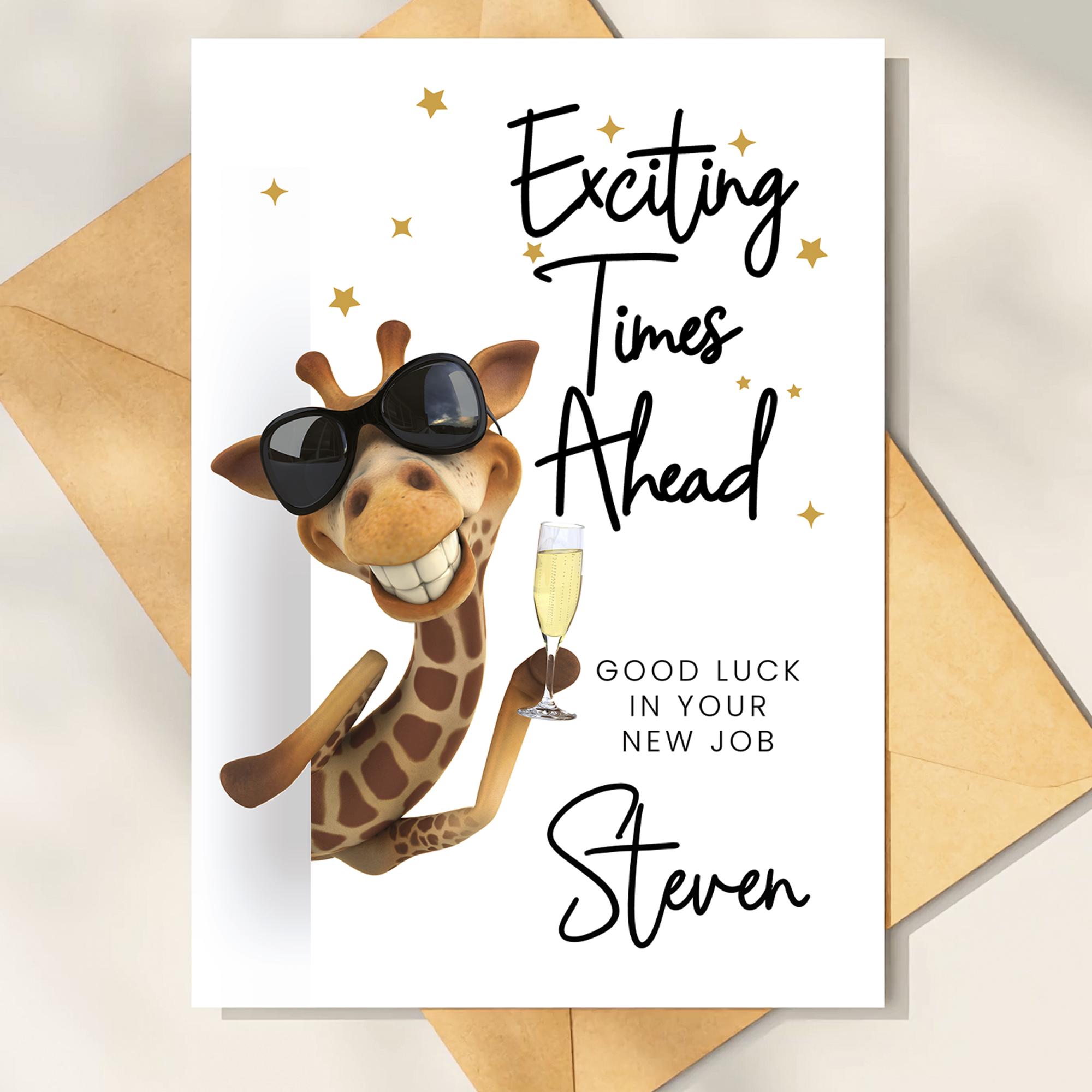 White Cotton Cards – Handgemachte Glückwunschkarte „Good Luck In Your New Job“ (16x16 Cm), Mit Strass