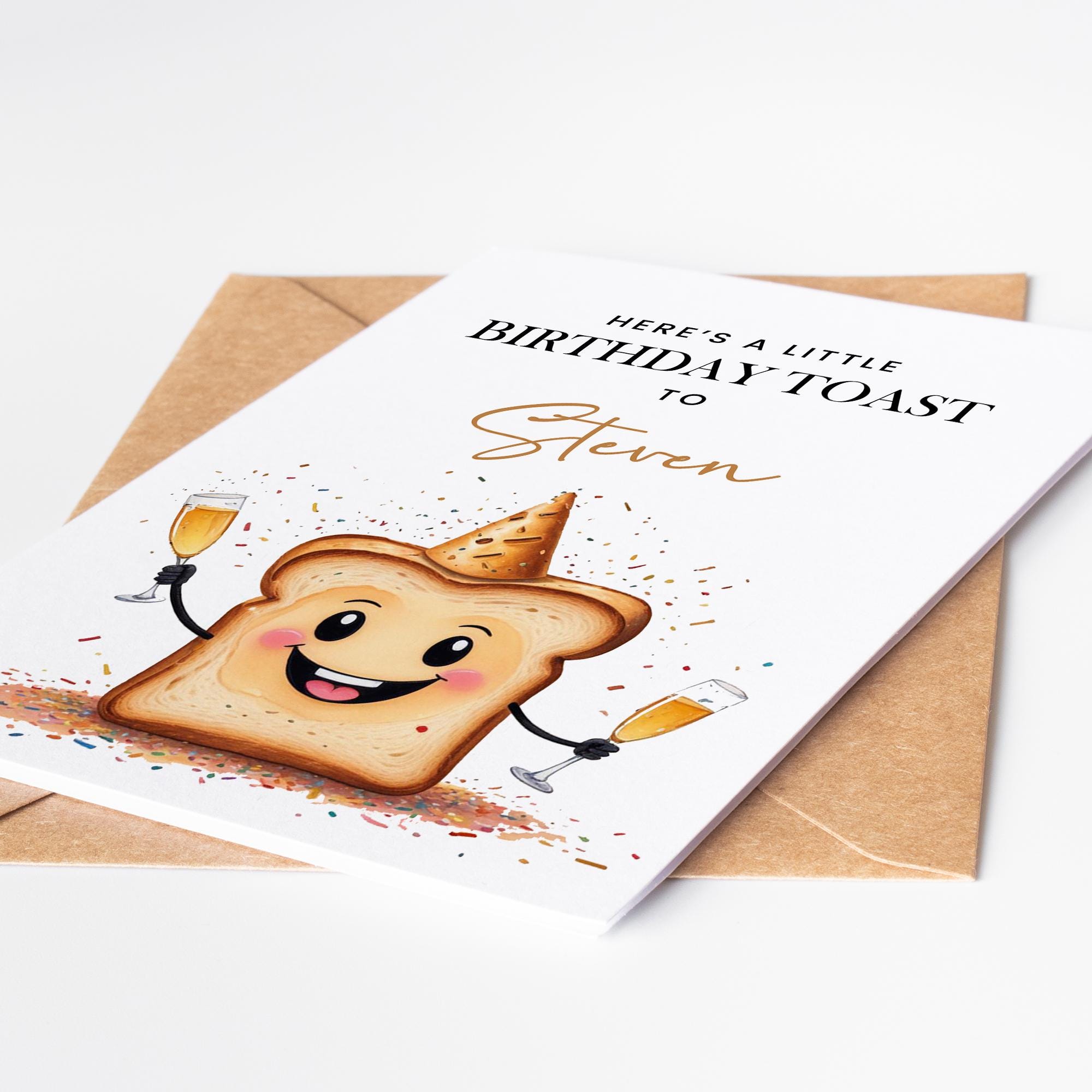 Birthday Card, Here's a Little Toast Personalised Birthday Card Best ...