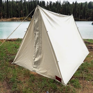 Premium Wedge Tent: a Bushcraft Canvas Tent - Traditional 100% Cotton Camping Tent. Rain-proof & Rot-resistant available in different colors