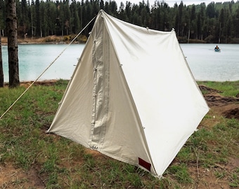 Premium Wedge Tent: a Bushcraft Canvas Tent - Traditional 100% Cotton Camping Tent. Rain-proof & Rot-resistant available in different colors