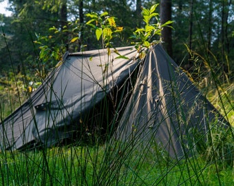 Modification du poncho polonais Lavvu - Améliorez l'abri pour 1 à 2 personnes en une tente en toile de luxe pour 4 à 5 personnes - Aérations supplémentaires pour une ventilation accrue