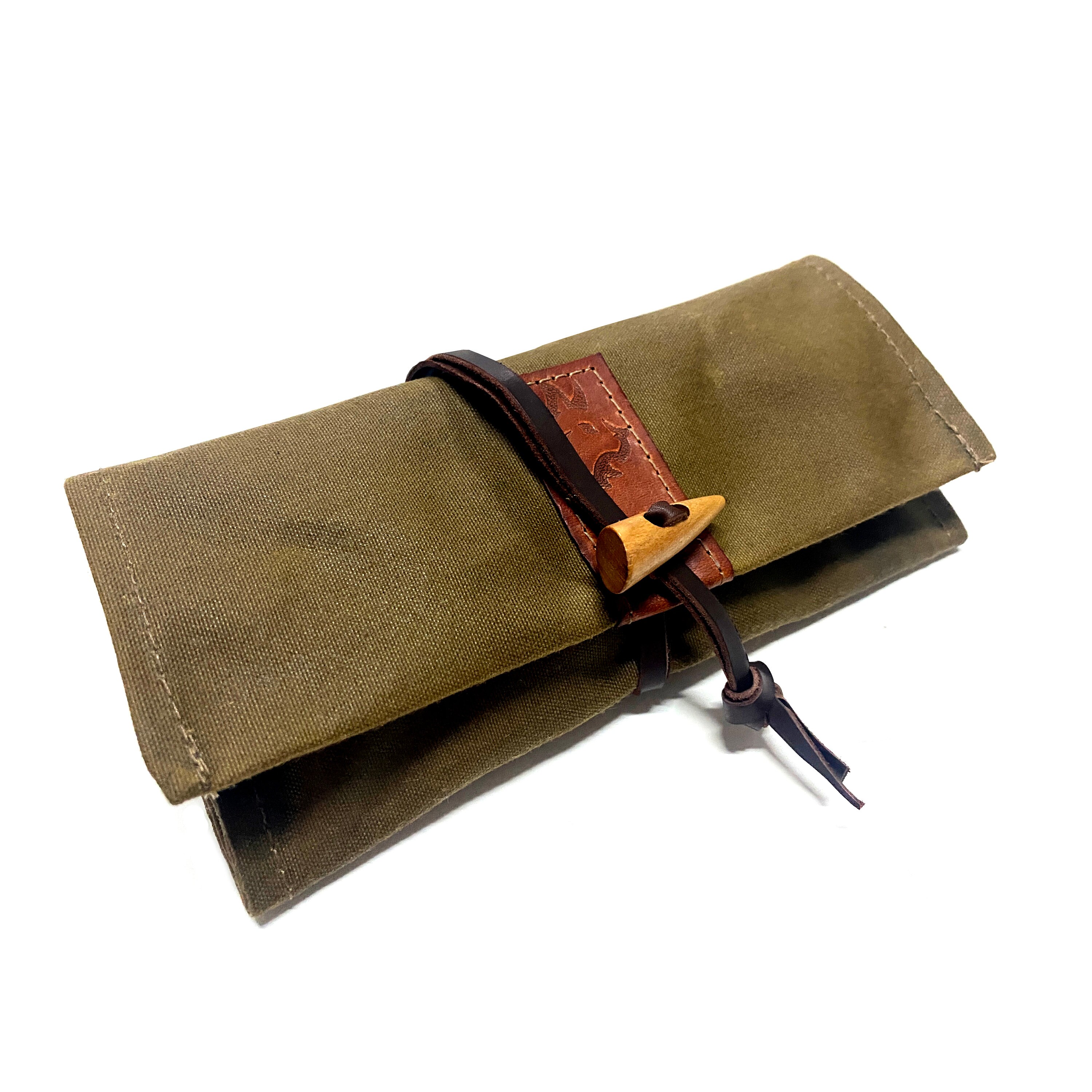 Oilskin Waxed Canvas Roll up Pouch for a Bushcraft Fire Kit Etsy