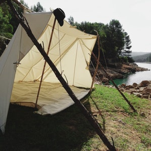 Whelen Lean-to Canvas Tent - Traditional Bushcraft and Camping Tent with Organic Cotton Canvas : Rain-proof and Rot-resistant