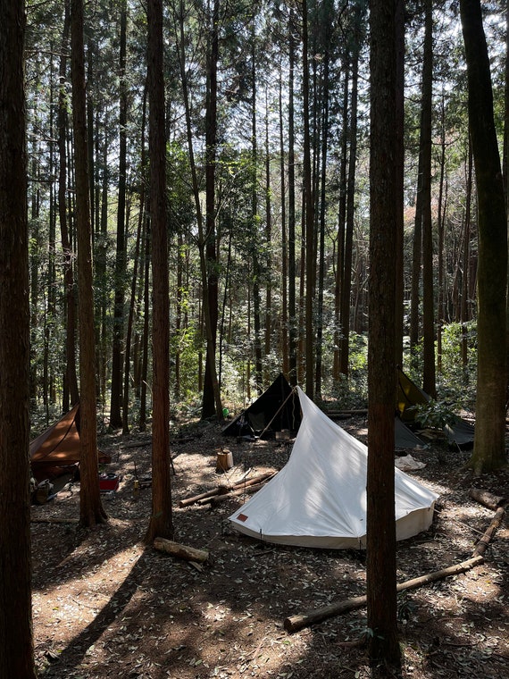 Premium Photo  A painting of a tent in the woods