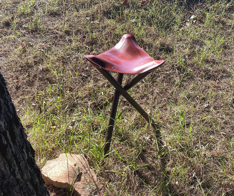 Leather Camp Stool for Bushcraft & Camping Comfortable Etsy