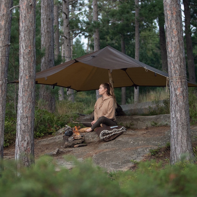 Artisanal Bushcraft Oilskin Tarp Handmade Waxed Cotton Canvas Etsy