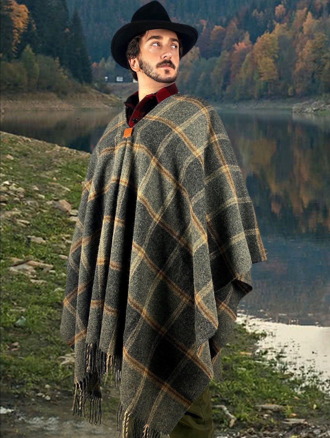 新品未使用】argue SHETLAND WOOL LlNEN PONCHO - seubuldoguefrances 