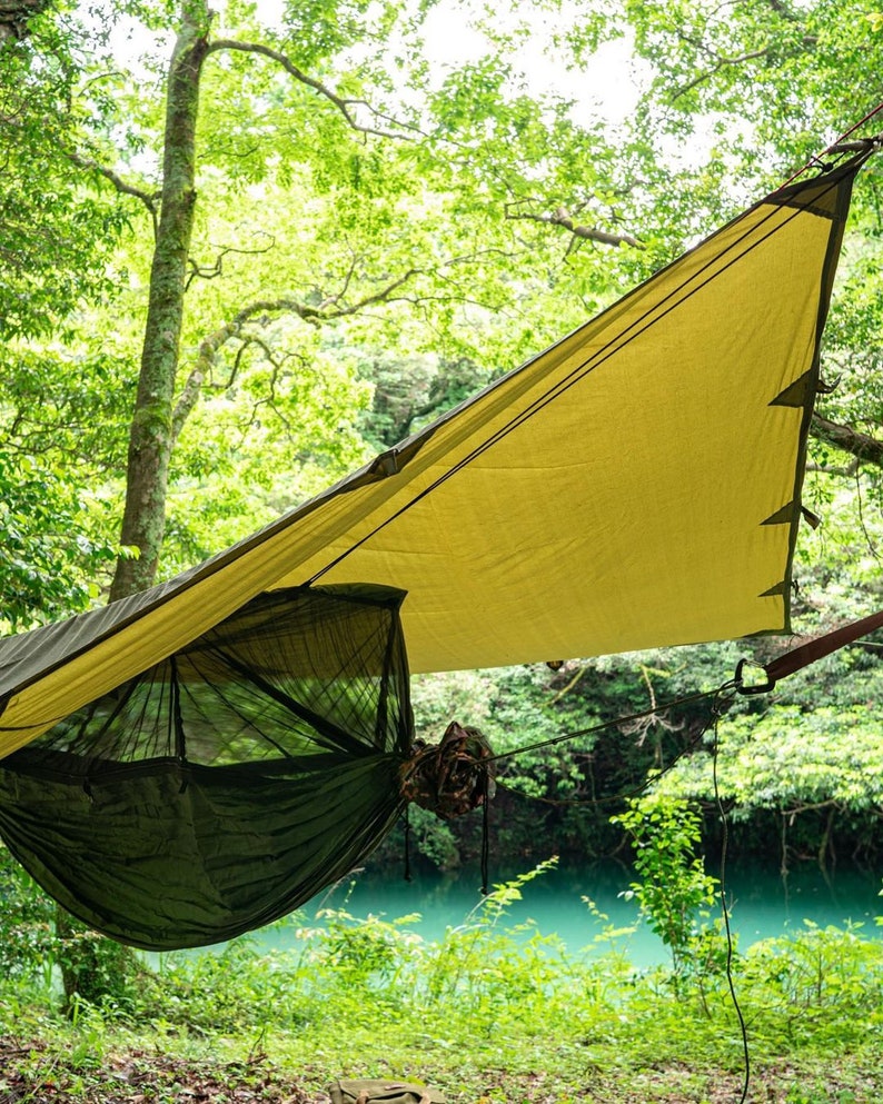 Artisanal Bushcraft Oilskin Tarp Handmade Waxed Cotton Canvas Etsy