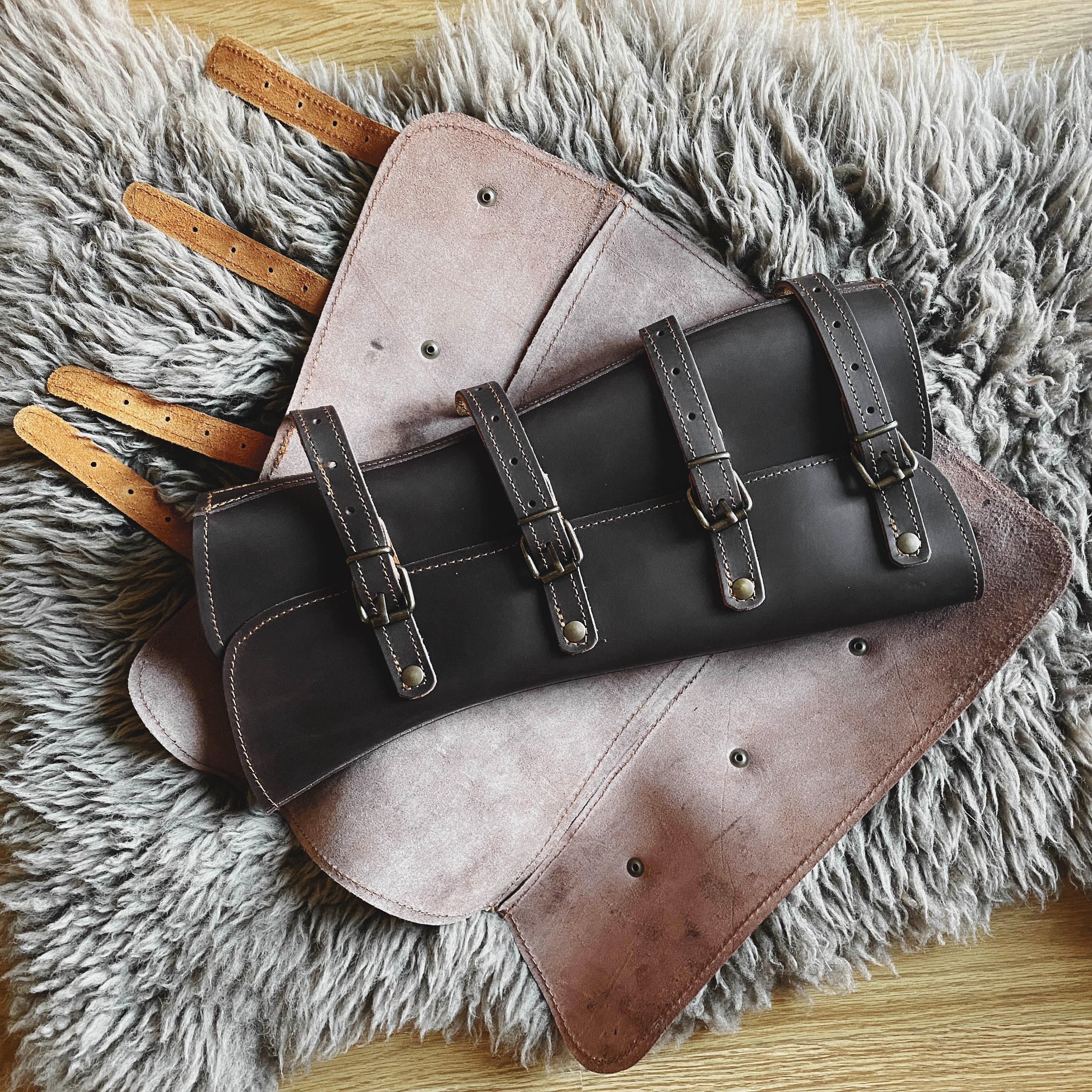BUSHCRAFT GAITERS of High Quality Spanish Leather | Hunting Riding 