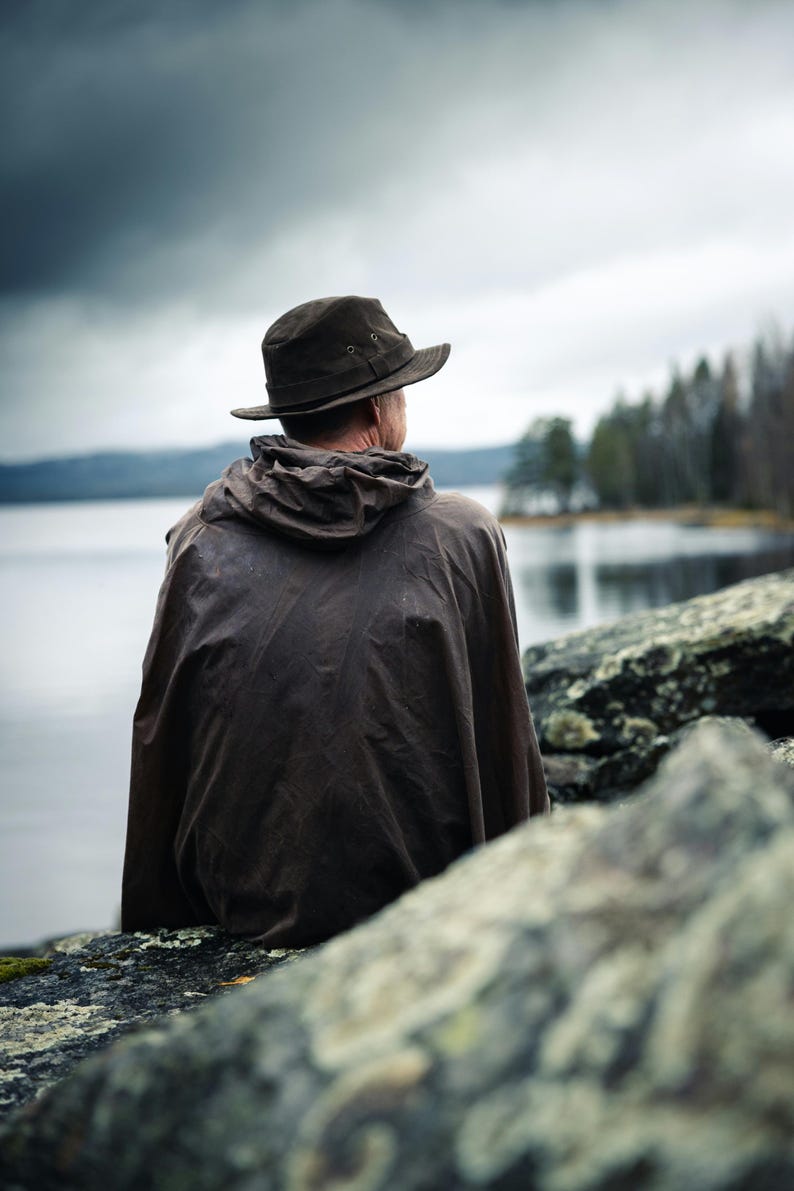 Oilskin Poncho Shelter - Perfect Poncho for Bushcraft and Outdoor Activities. A handy companion for rainy weather, hunting, hiking and LARP image 2