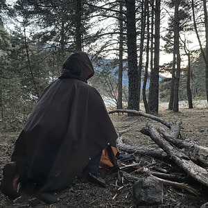 Oilskin Poncho Shelter Perfect Poncho for Bushcraft and Outdoor Activities. A handy companion for rainy weather, hunting, hiking and LARP image 8