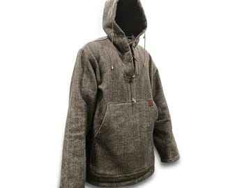 100 Merino Wool Bushcraft Anorak Loomed Artisanally in Spain a Handmade Garment for Winter Bushcraft Camping or a Special Gift for All Etsy