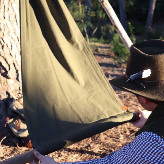 Sturdy 100 8oz Cotton Canvas Bushcraft Tripod Chair