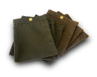 Oilskin Ditty Bag Set - Bushcraft Waxed Cotton Bags, pouches for camping Bushcraft Waxed Cotton Bags, Canvas Bag, Waterproof Stuff Sack
