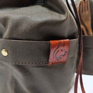 Oilskin / Waxed Canvas Handmade Bushcraft Bag for Cook Set / Camping Gear and Outdoor Bushpot. Traditional & Classic, fits Zebra Billy Can image 4