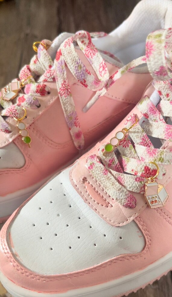 Cute Japanese Shoelace Charms Dango and Pink Cherry Pink Etsy