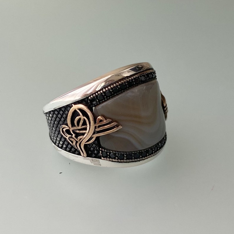 mens ring,silver mens ring,father/'s day gift for him,Silver agate Stone Men/'s Ring,gifts for her