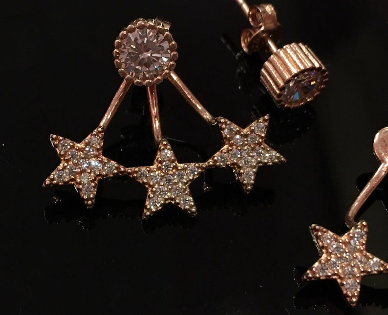 gold ear cuff ear jacket earring ear jacket gold Ear Jackets gold ear jacket gifts for her tiny star studs ear jacket spike