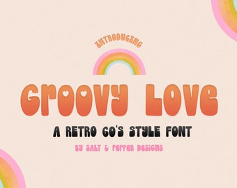 Boho Fonts, Groovy Fonts, Retro Fonts, Vintage Fonts, 60s Fonts, Handwritten Font, Commercial Use Fonts, Cricut Fonts, 70s Fonts, Kooky Font