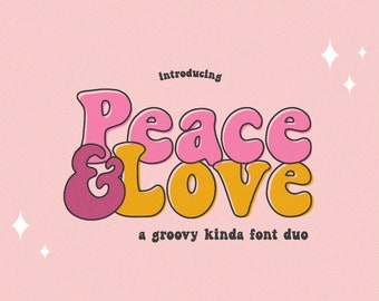 Boho Fonts, Retro Fonts, Groovy Fonts, 60s Font, Craft Fonts, Font for Crafters, Chunky Fonts, Fat Fonts, Silhouette Fonts, Procreate Fonts