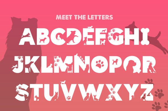 Fonts, Dog Fonts, Animal Fonts, Pet Fonts, Craft Fonts, Silhouette
