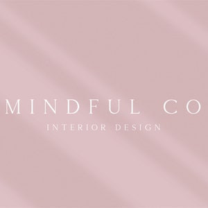 May include: A light pink background with the text "MINDFUL CO INTERIOR DESIGN" in white.