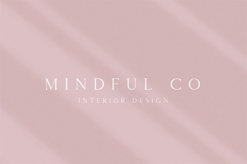May include: A light pink background with the text "MINDFUL CO INTERIOR DESIGN" in white.