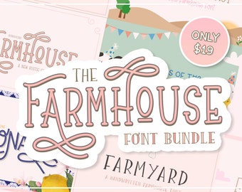 Farmhouse Fonts, Font Bundles, Craft Fonts, Procreate Fonts, Canva Fonts, Cricut Fonts, Silhouette Fonts, Crafter Fonts, Fonts for Cricut