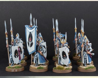 Elf warriors with spear unit (12 or 24) wargaming models / Fantasy tabletop gaming  3D resin print