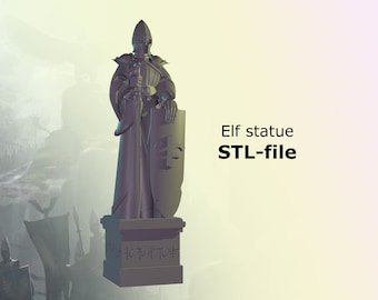 Elf statue wargaming terrain / Fantasy tabletop gaming  STL-file