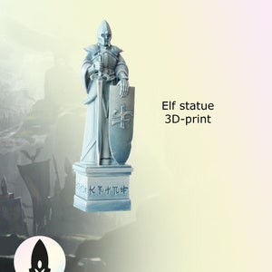 Elf statue wargaming terrain / Fantasy tabletop gaming 3D resin print